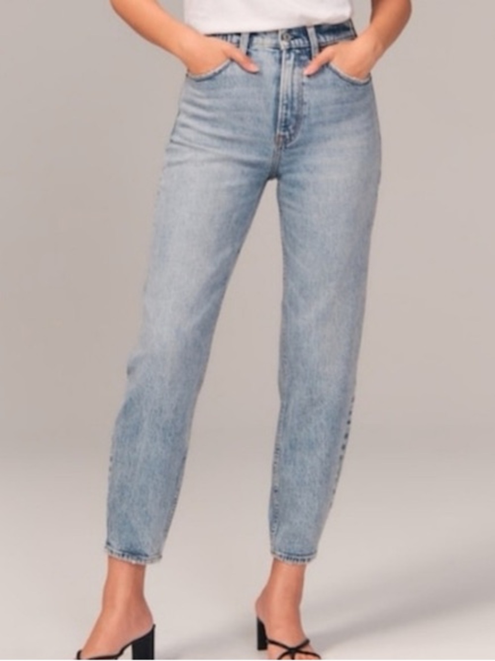 Abercrombie & Fitch Light Blue High-Rise Ankle Jeans